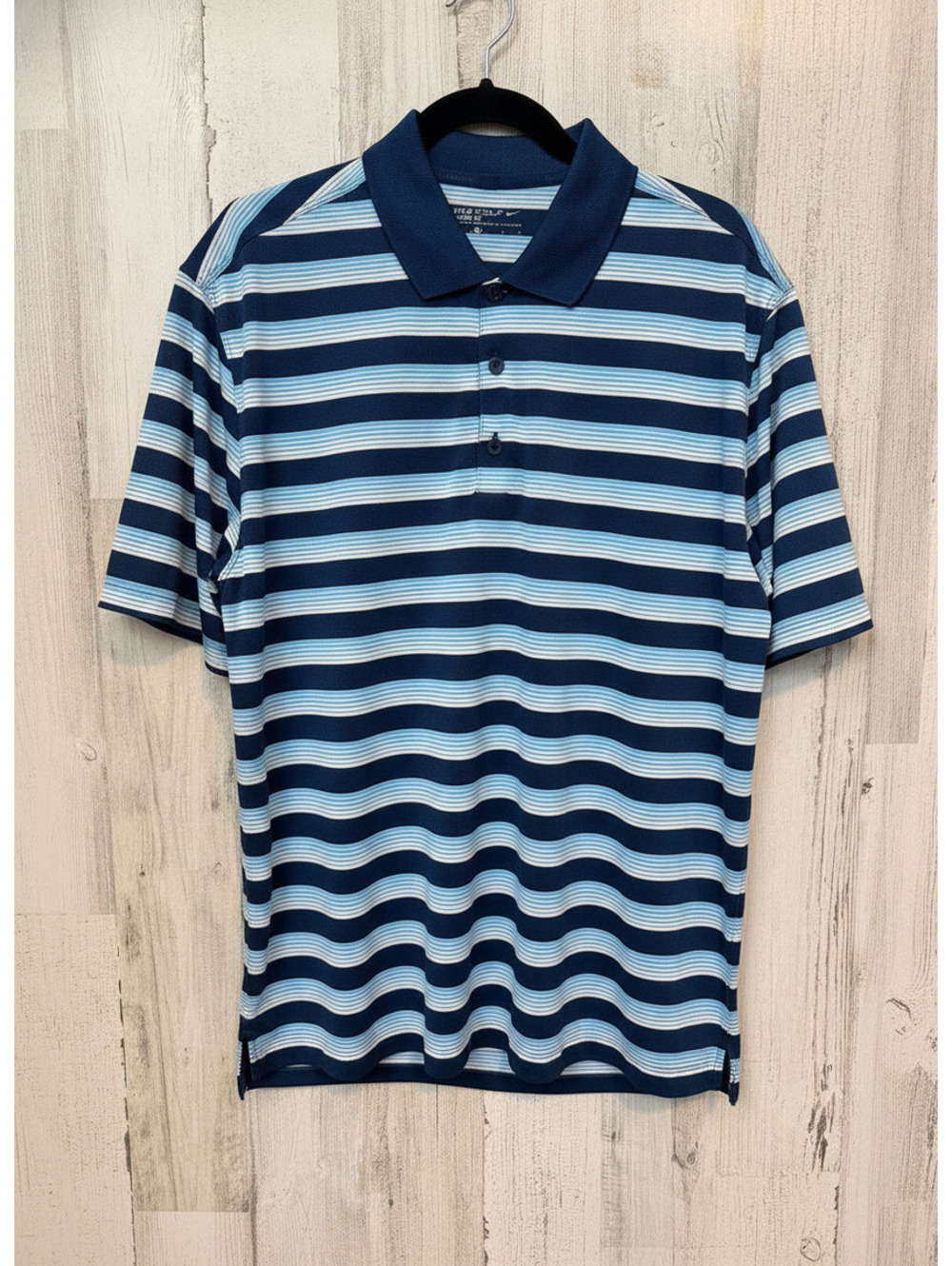 Nike Men's Large Golf Polo Shirt Striped Dri-FIT Standard Fit